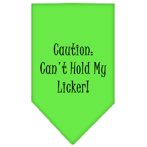 Can't Hold My Licker Screen Print Bandana Lime Green Small